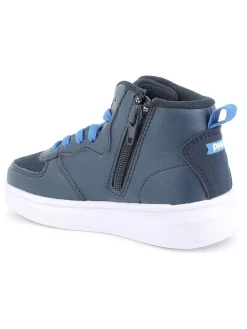 Leder-Sneakers in Dunkelblau