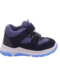 Leder-Sneakers in Dunkelblau