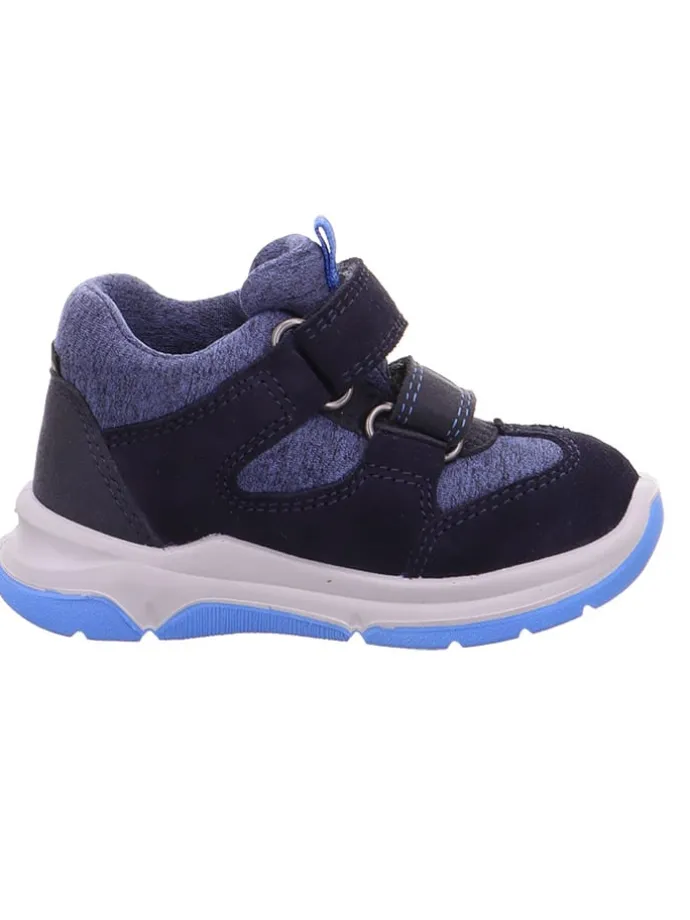 Leder-Sneakers in Dunkelblau