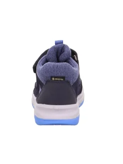 Leder-Sneakers in Dunkelblau