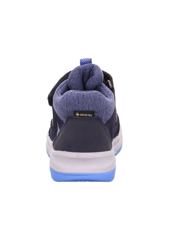 Leder-Sneakers in Dunkelblau