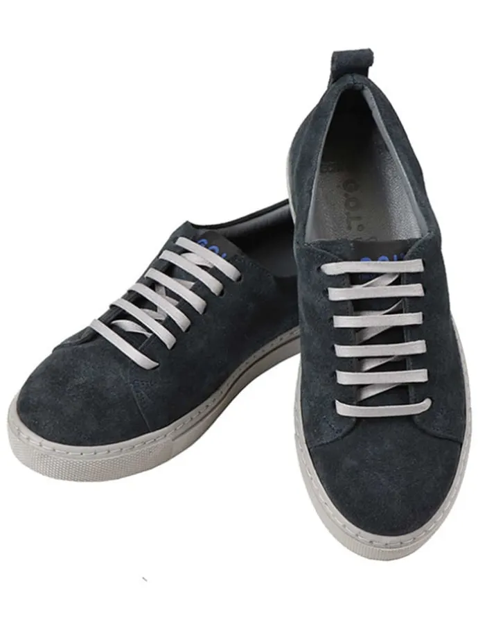 Leder-Sneakers in Dunkelblau