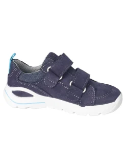 Leder-Sneakers in Dunkelblau