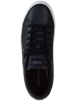 Leder-Sneakers in Dunkelblau