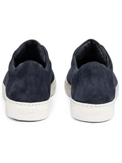 Leder-Sneakers in Dunkelblau