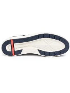 Leder-Sneakers in Dunkelblau