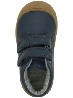 Leder-Sneakers in Dunkelblau