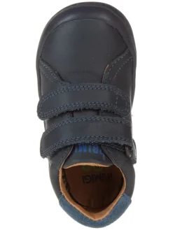 Leder-Sneakers in Dunkelblau