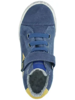 Leder-Sneakers in Dunkelblau