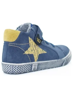 Leder-Sneakers in Dunkelblau