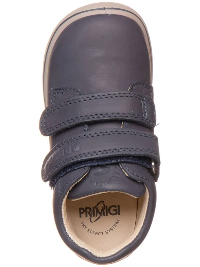 Leder-Sneakers in Dunkelblau