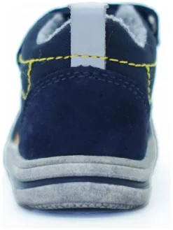 Leder-Sneakers in Dunkelblau