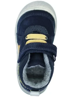 Leder-Sneakers in Dunkelblau