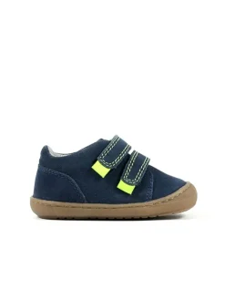 Leder-Sneakers in Dunkelblau