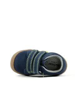 Leder-Sneakers in Dunkelblau