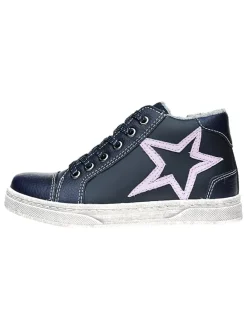 Leder-Sneakers in Dunkelblau