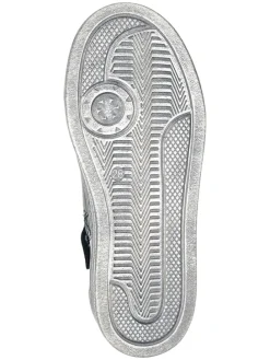 Leder-Sneakers in Dunkelblau