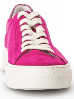 Leder-Sneakers in Fuchsia