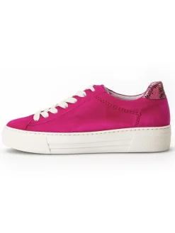 Leder-Sneakers in Fuchsia