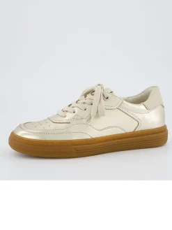 Leder-Sneakers in Gold