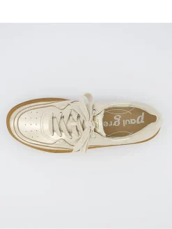 Leder-Sneakers in Gold