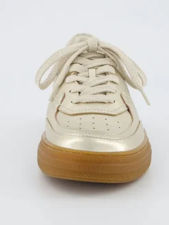Leder-Sneakers in Gold
