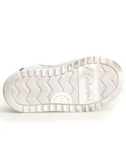 Leder-Sneakers in Gold/ Silber/ Weiß