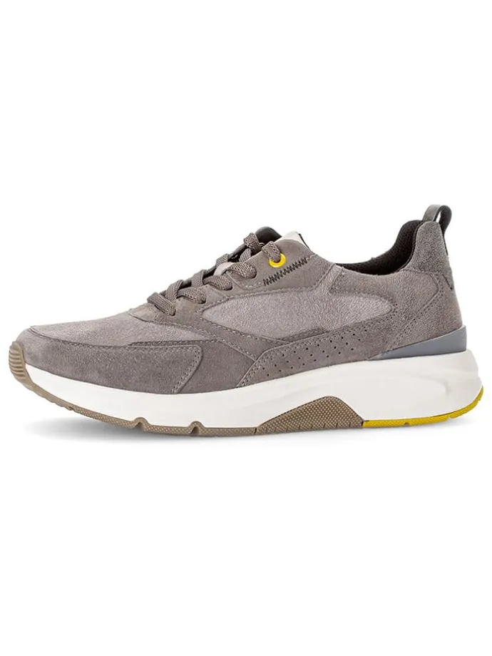 Leder-Sneakers in Grau