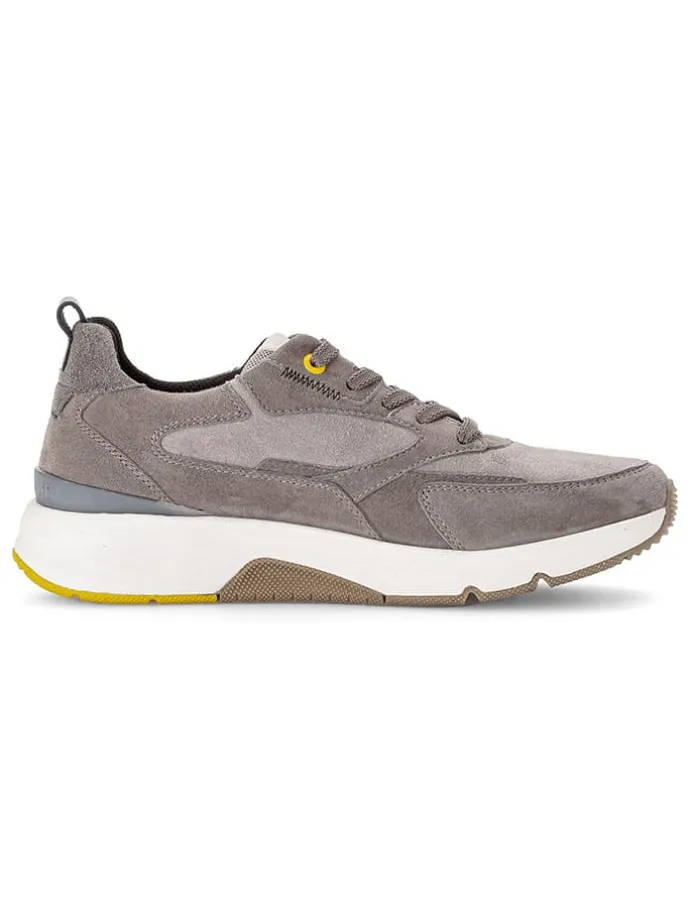 Leder-Sneakers in Grau