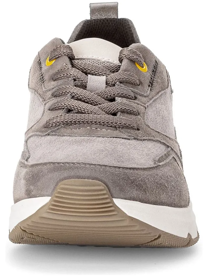 Leder-Sneakers in Grau