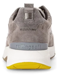 Leder-Sneakers in Grau