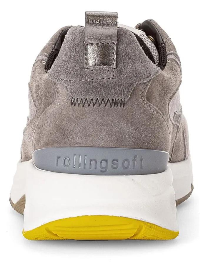 Leder-Sneakers in Grau