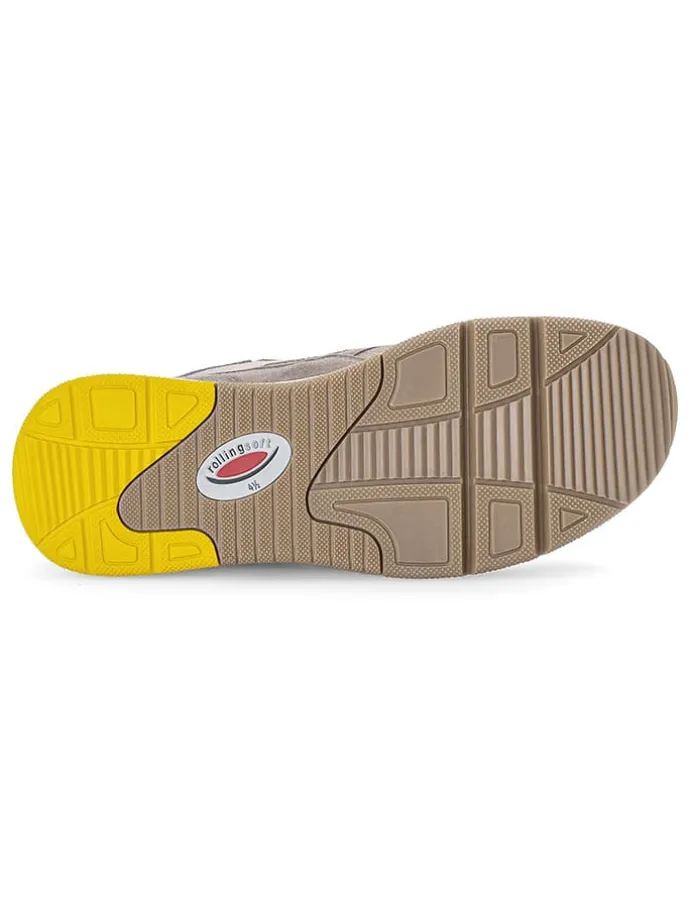 Leder-Sneakers in Grau