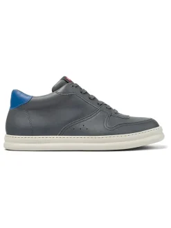 Leder-Sneakers in Grau