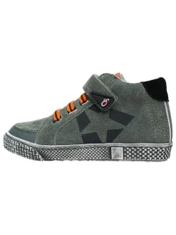 Leder-Sneakers in Grau