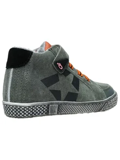Leder-Sneakers in Grau