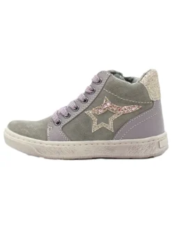 Leder-Sneakers in Grau