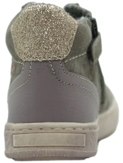 Leder-Sneakers in Grau