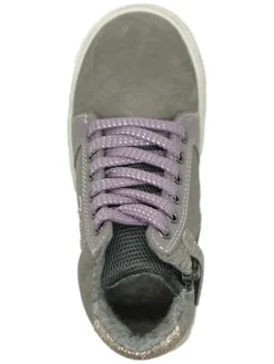 Leder-Sneakers in Grau