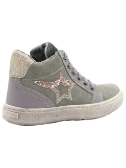 Leder-Sneakers in Grau
