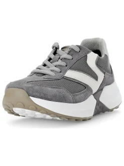 Leder-Sneakers in Grau