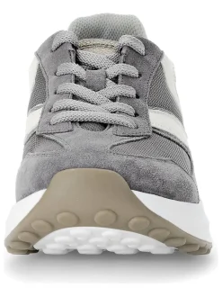 Leder-Sneakers in Grau