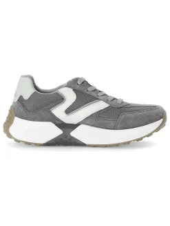 Leder-Sneakers in Grau