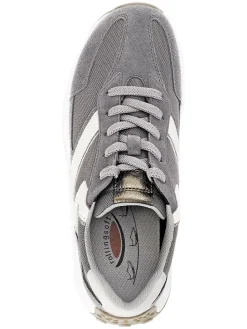 Leder-Sneakers in Grau