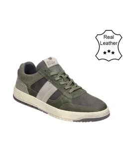 Leder-Sneakers in Grau