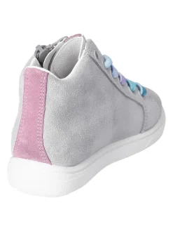 Leder-Sneakers in Grau