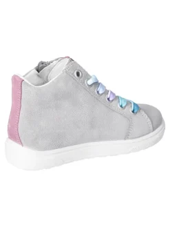 Leder-Sneakers in Grau