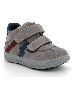 Leder-Sneakers in Grau