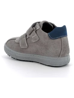 Leder-Sneakers in Grau