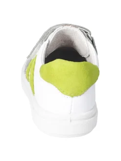 Leder-Sneakers in Grau/ Gelb